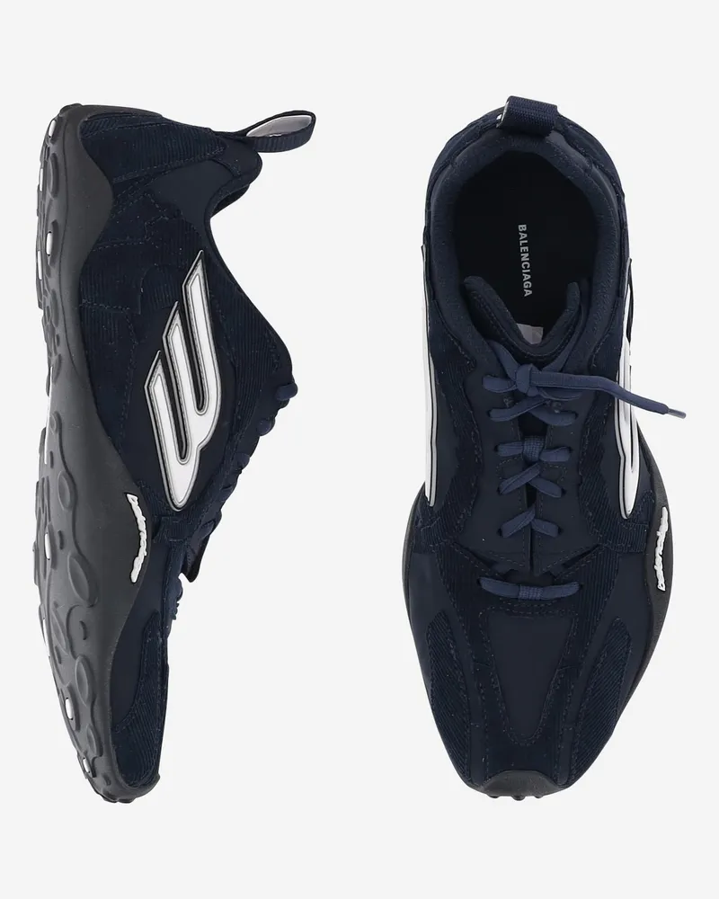 Balenciaga Men's Ultra Sneakers Navy Fabric Trainers Navy