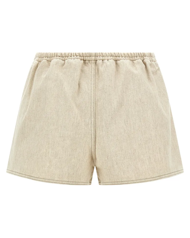 Jacquemus Hemp Denim Shorts — Beige Beige
