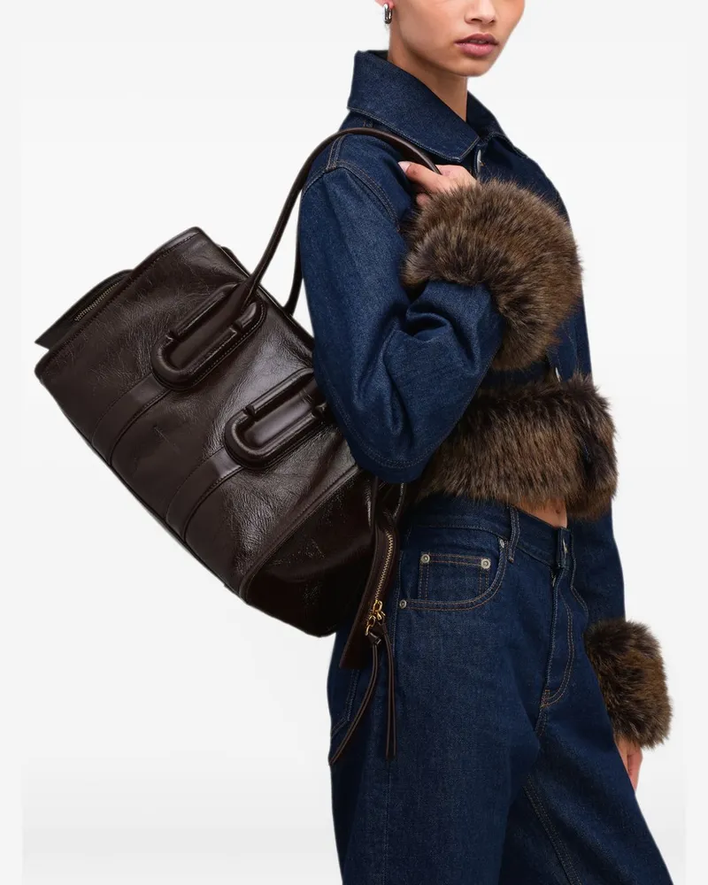 Marc Jacobs Leather Carryall Tote Bag — Black Black