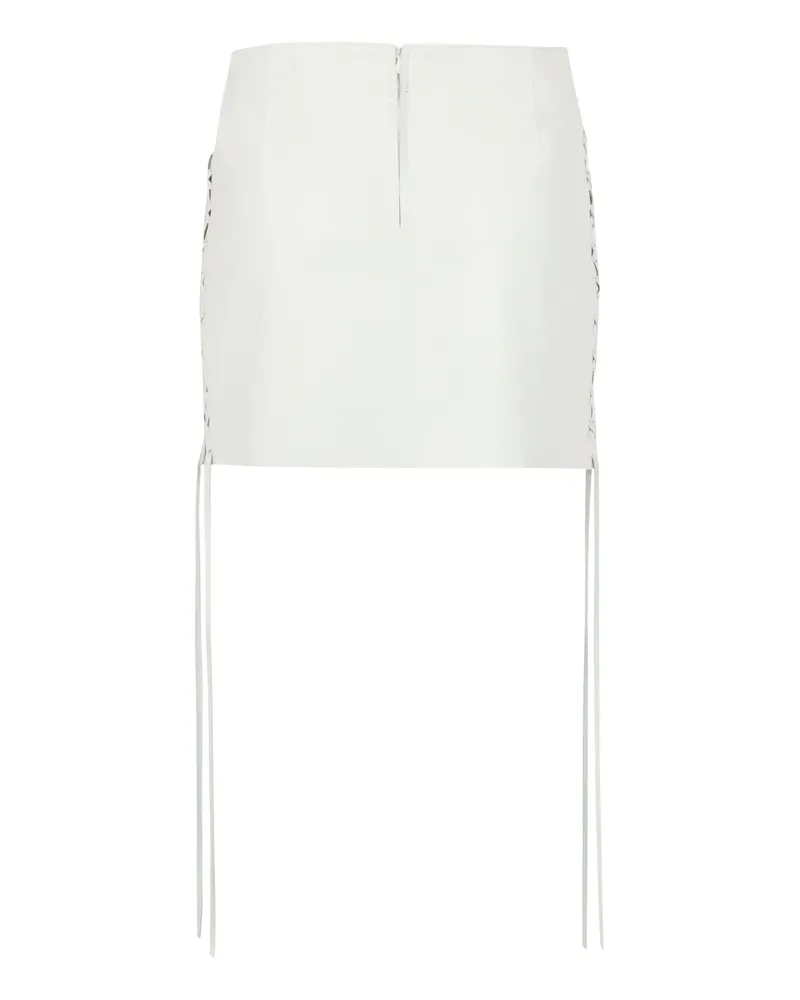 Salvatore Santoro Adjustable Leather Skirt — White White