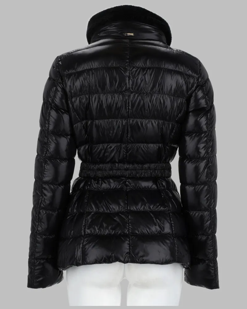 Herno Belted Puffer Coat — Black Black