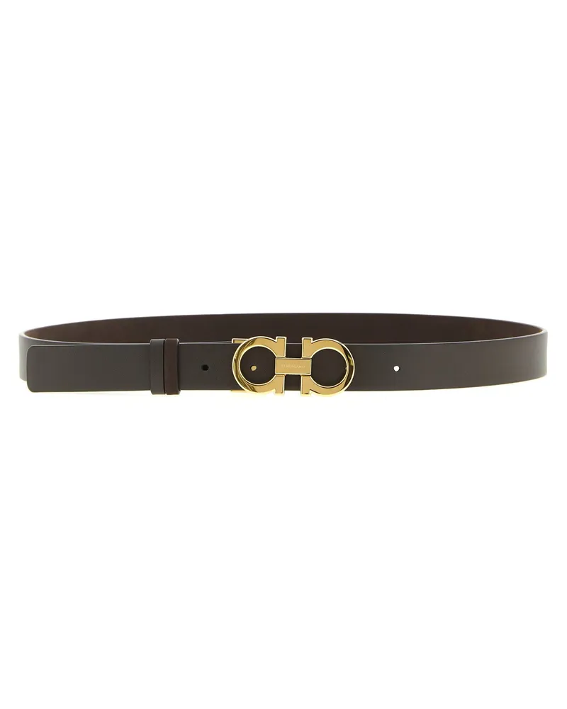 Ferragamo Women's Brown Calfskin Regular Belt Brown