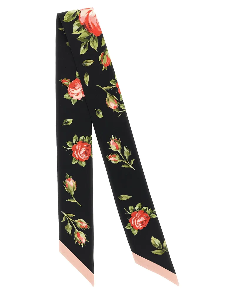 Dolce & Gabbana Women's Black Silk Foulard Accessory Black