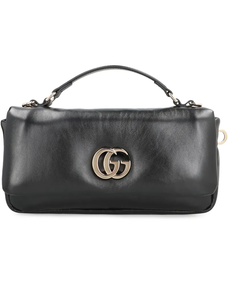 Gucci Women's Small Leather Flap Handbag Black Lamb Handbags Hand Bags Black