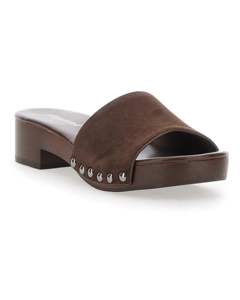 Jeffrey Campbell Women's Sandals Cambrie Brown Leather Cross-Strap 