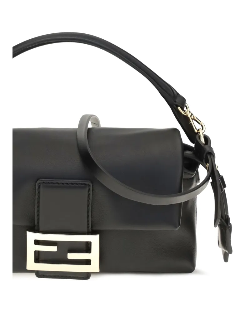 Fendi Women's Handbag Baguette Nappa Leather Black Upper: Lambskin Shoulder Bags Black