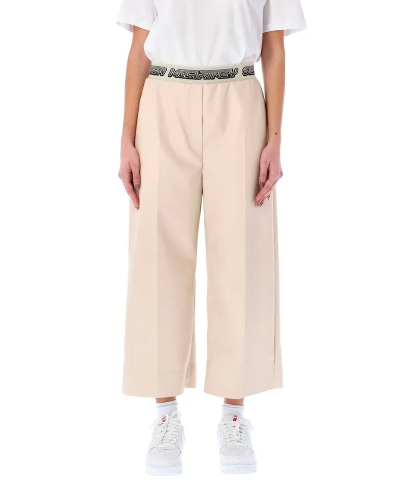 Stella McCartney Women's Beige Viscose Cropped Pants Beige
