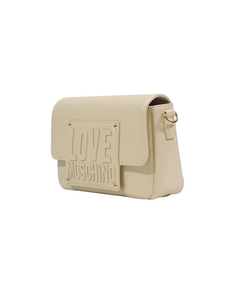 Moschino Women's Logo-Embossed Polyurethane Shoulder Bag Beige Beige