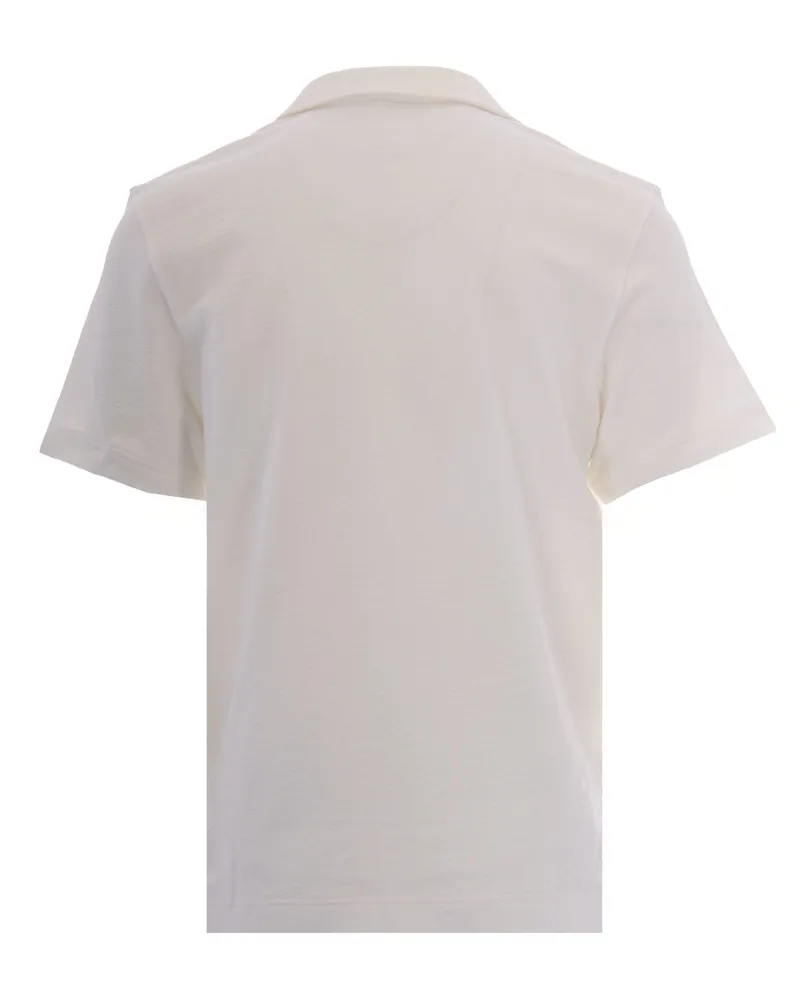 Lacoste Men's Polo Shirt Textured Cotton White T-shirts And Polos White