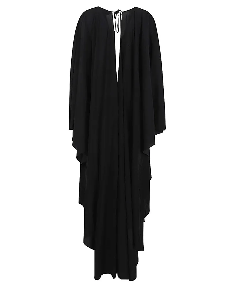 Tom Ford Silk V-Neck Kaftan — Black Black