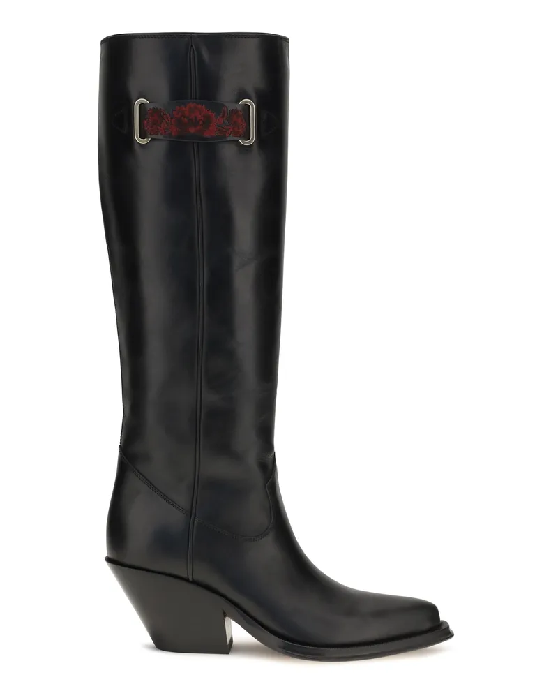 Chloé Women's Over-The-Knee Azelan Black Leather Boots Calf Black