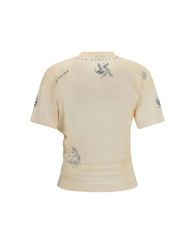 Balenciaga Women's Beige Cotton T-Shirt Beige