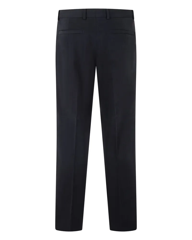 Ermenegildo Zegna Pleated Cotton Trousers — Black Black