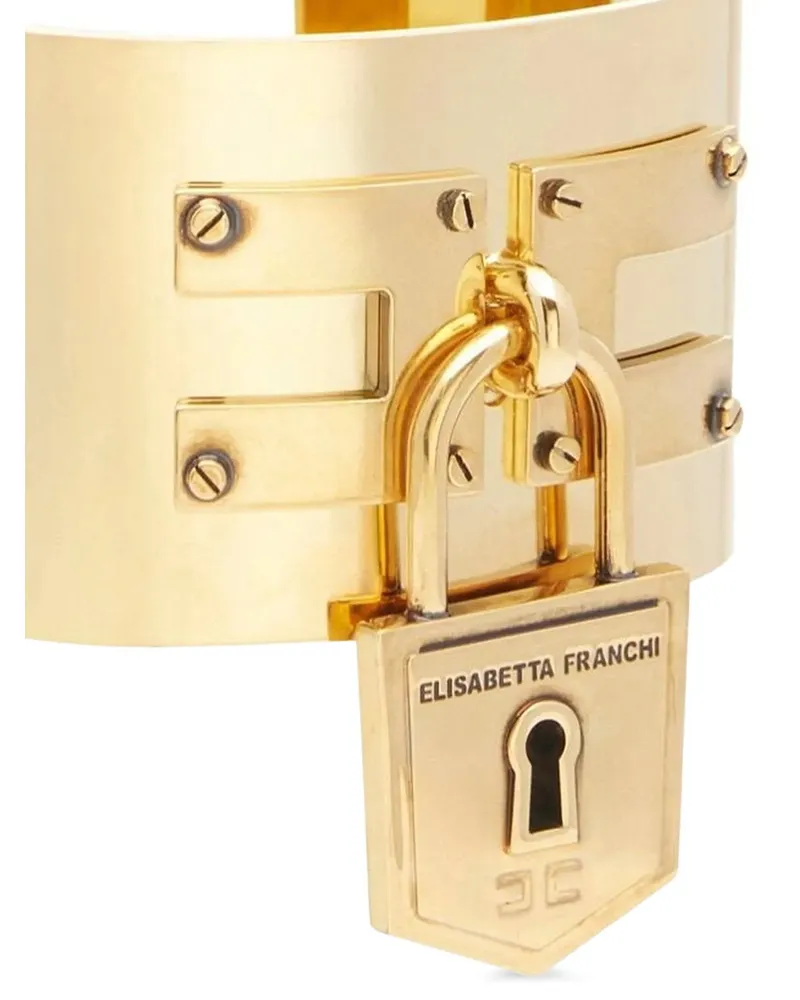 Elisabetta Franchi Padlock Gold-Plated Metal Bracelet — Gold Gold