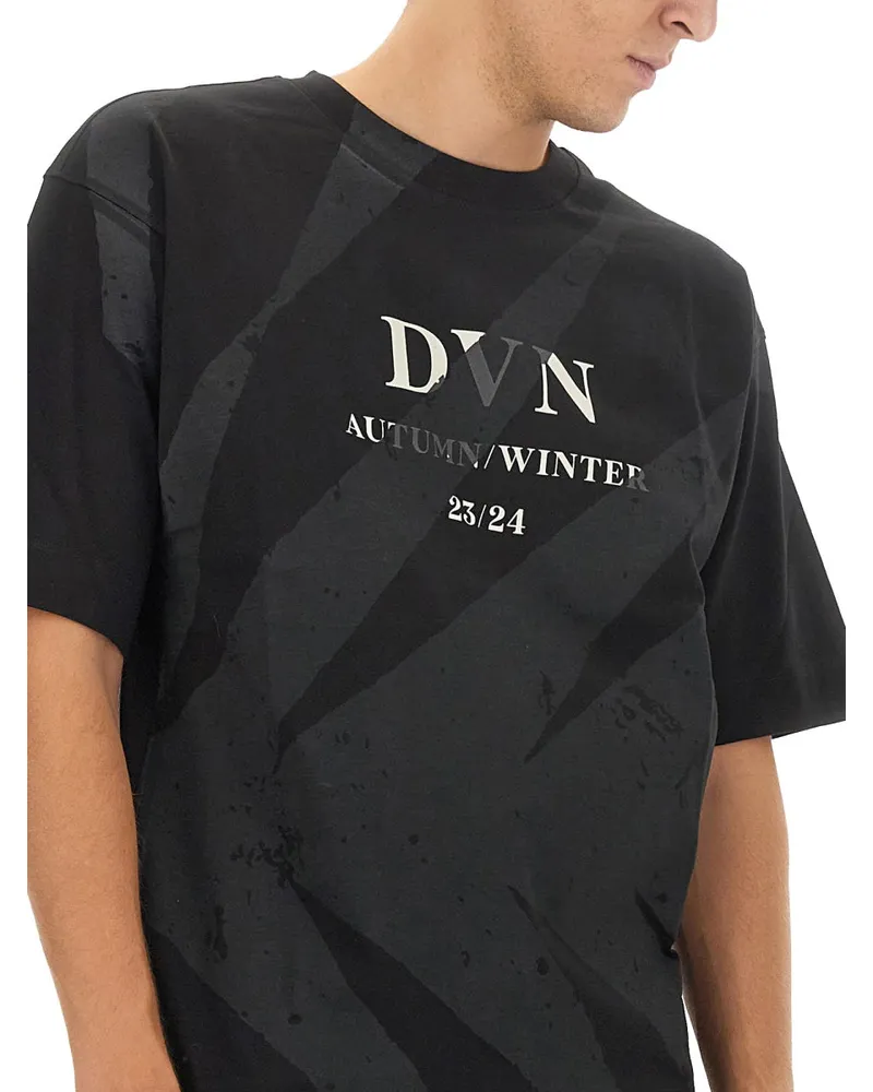 Dries van Noten Logo-Embroidered Cotton T-Shirt — Black Black