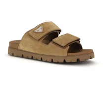 Men's Brown Calf Leather Bos Taurus Strap-On Sandals