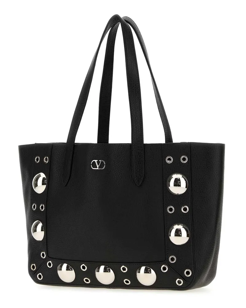 Valentino Garavani Women's Black Leather Small Nellcãte Shopping Bag Nero Borse A Mano Black