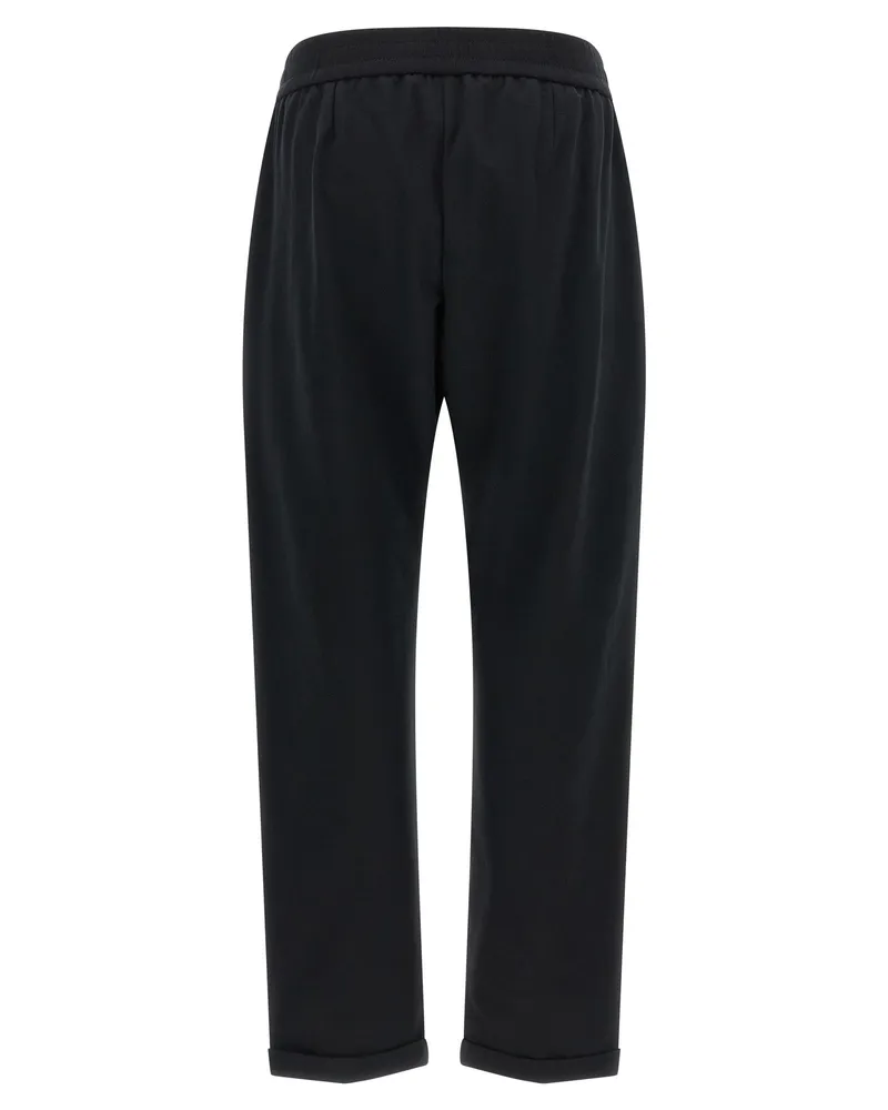 Brunello Cucinelli Women's Black Cotton Joggers (workout Pants Black