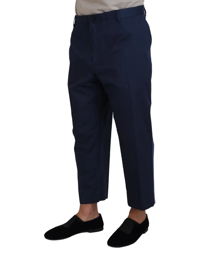 Dolce & Gabbana Cropped Wool-Blend Trousers — Navy Navy
