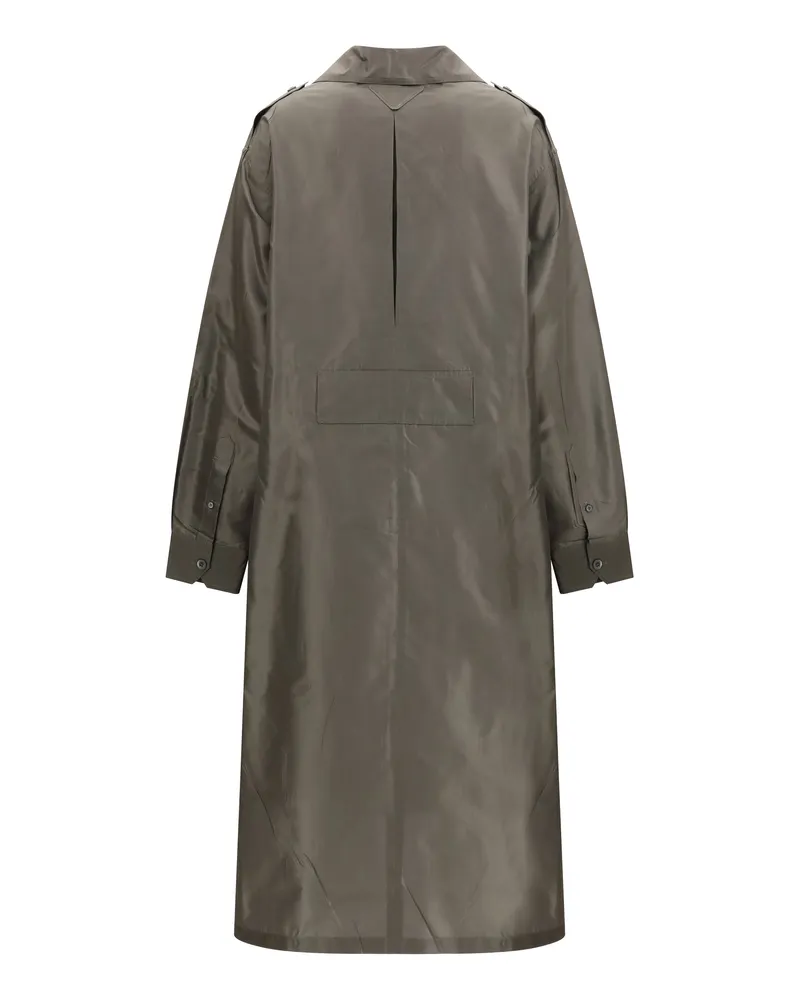 Prada Taffeta Shirt Dress — Gray Gray
