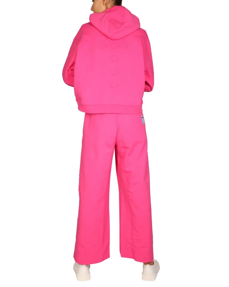 McQ Cotton Drawstring Hoodie — Fuchsia Fuchsia