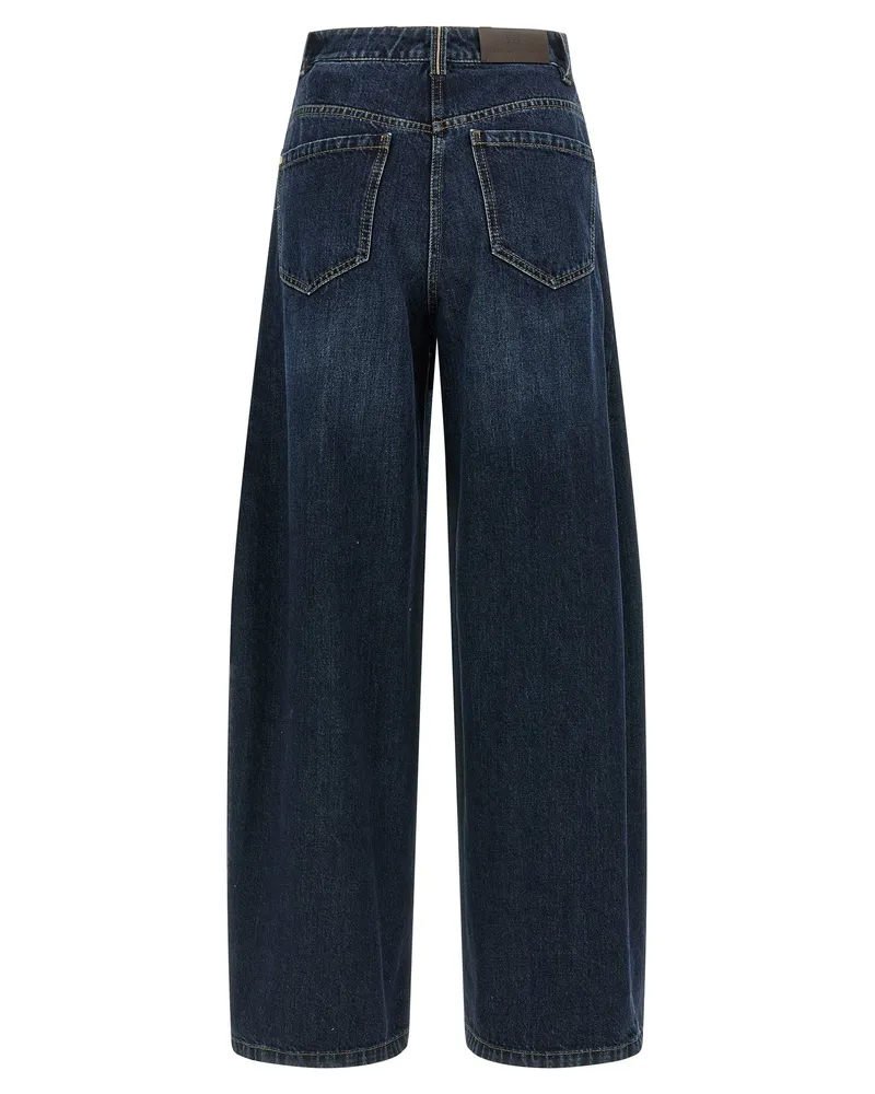 Brunello Cucinelli Wide Barrel Jeans — Blue Blue