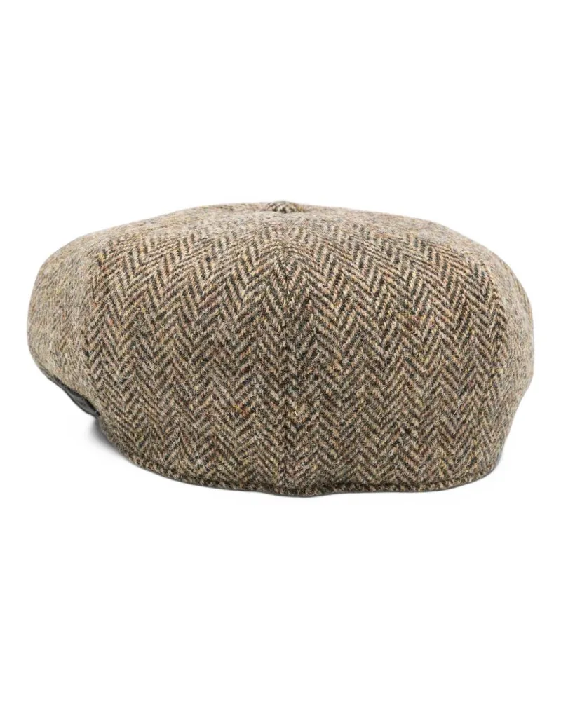 Emporio Armani Herringbone Flat Cap — Grey Grey