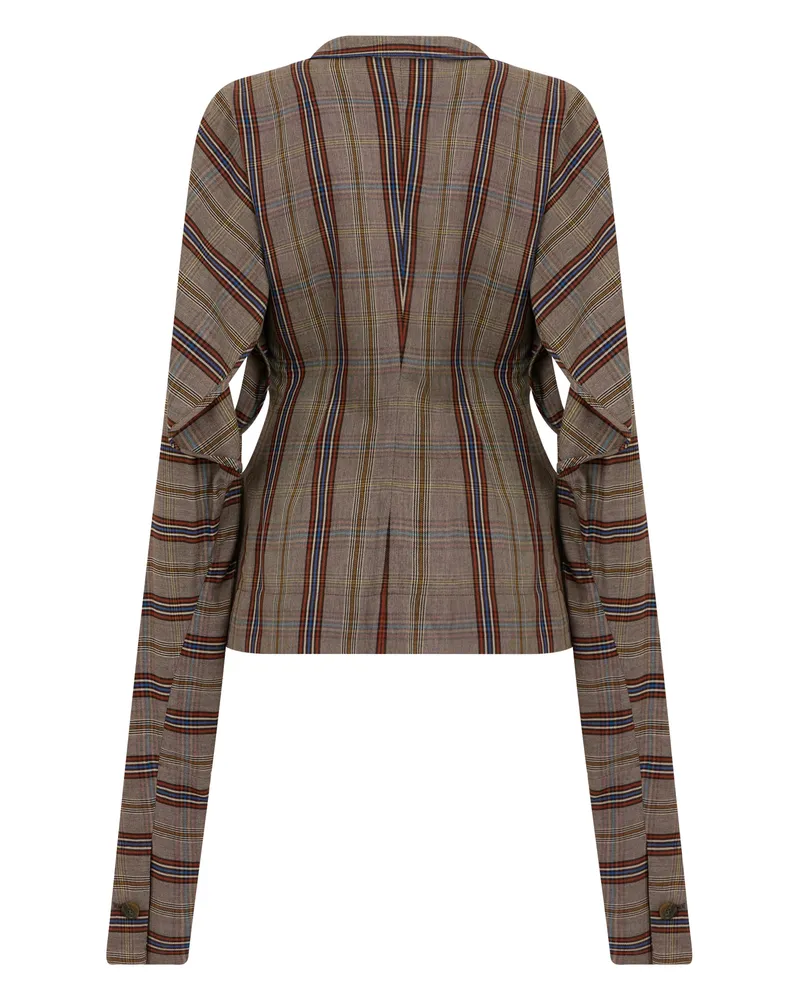 Vivienne Westwood Women's Blazer Checkered Multicolour Viscose Blazers Jacket 
