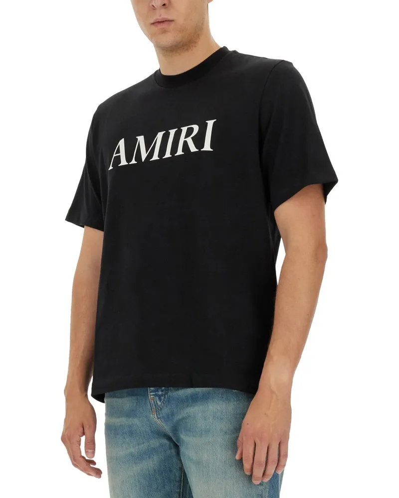 Amiri Men's T-Shirt With Logo Black Cotton T-Shirts And Polos Black