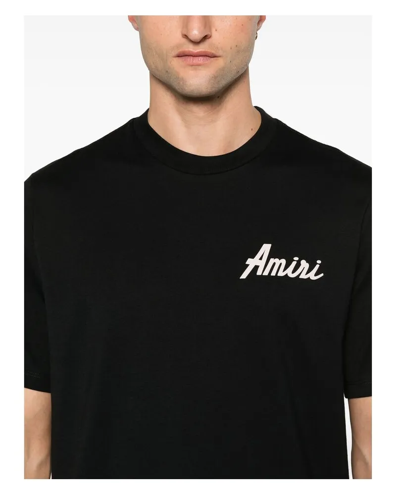 Amiri Logo-Embroidered Cotton Jersey T-Shirt — Black Black