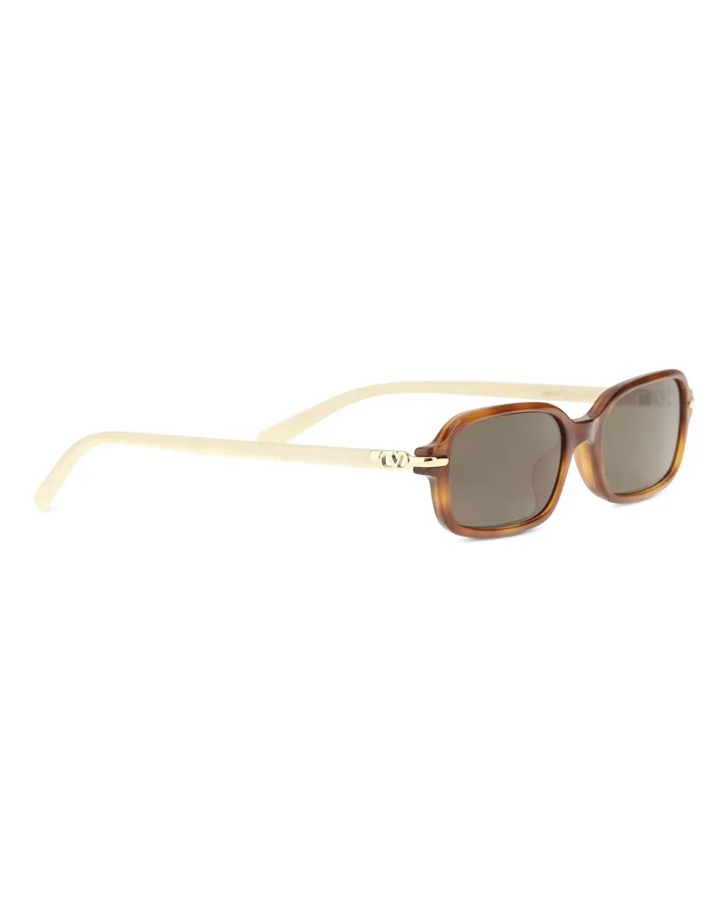 Valentino Garavani VG0047S Rectangular Acetate Sunglasses — Brown Brown