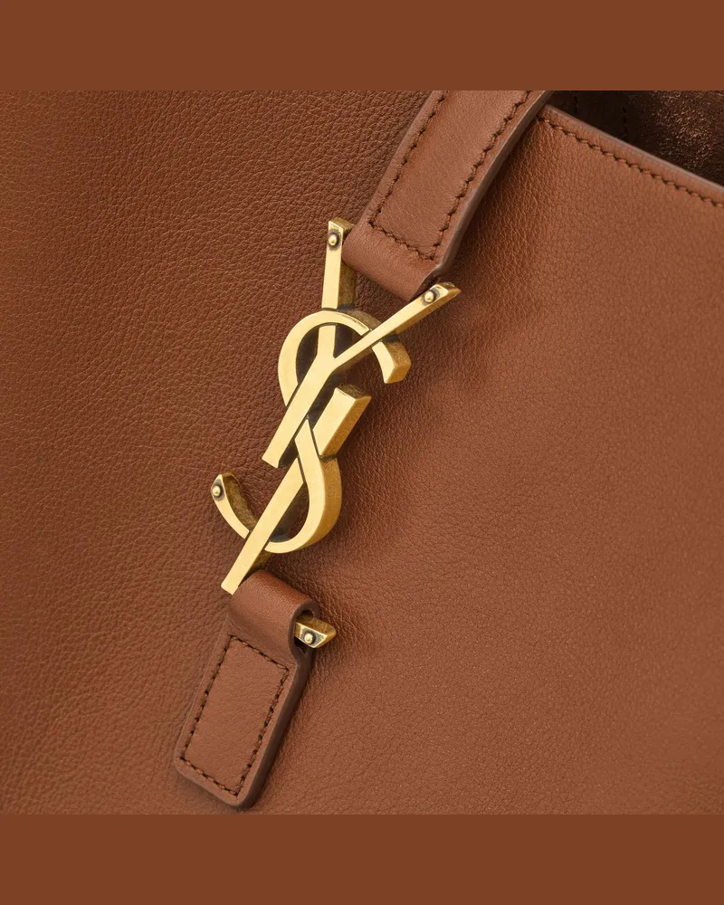 Saint Laurent Women's Textured Leather Bag Brown Shoulder Brown