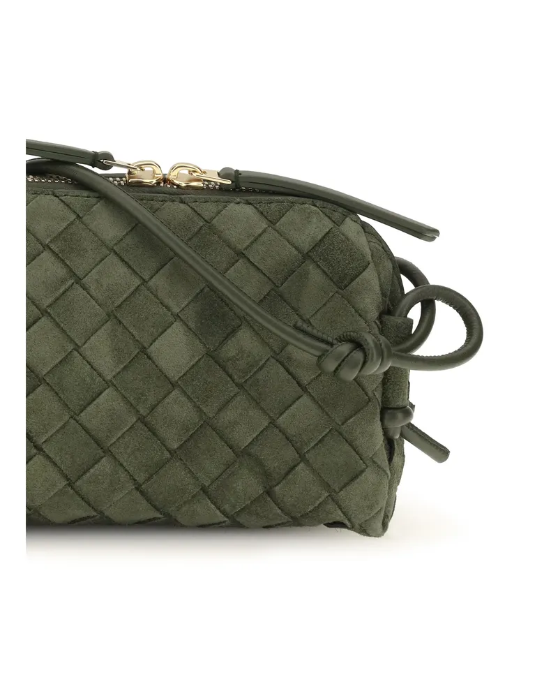 Bottega Veneta Women's Shoulder Bag Mini Loop Green Tweed-Gold Calf Leather Make Up Tweed/gold Green