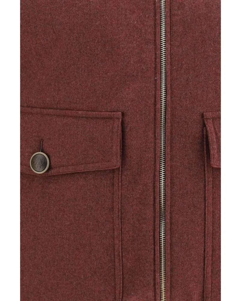 Brunello Cucinelli Wool and Down-Filled Vest — Red 
