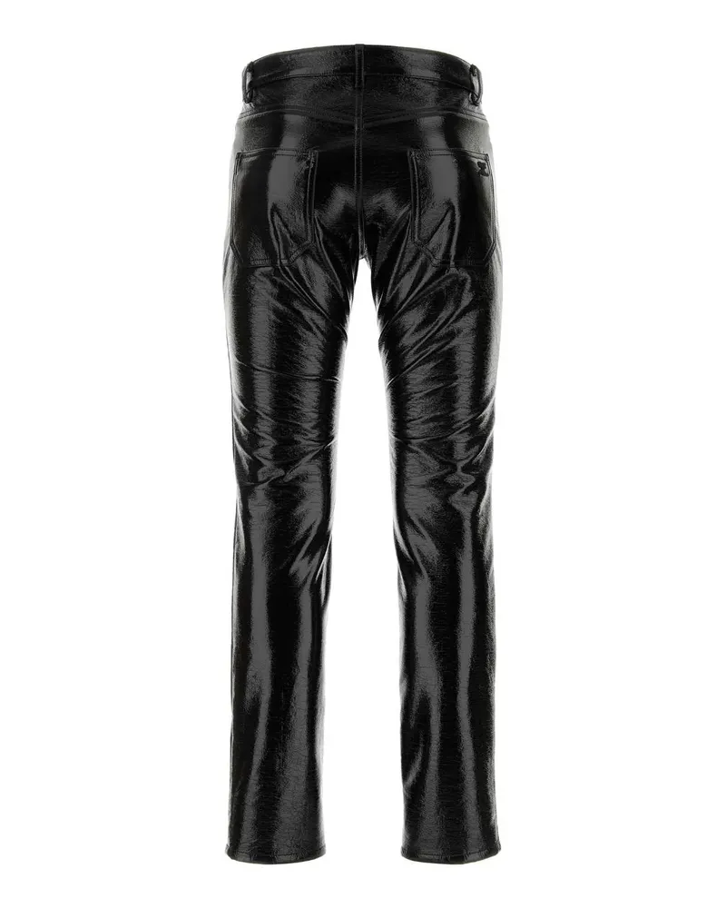 Courrèges Men's Black Vinyl Pant Pantaloni Black
