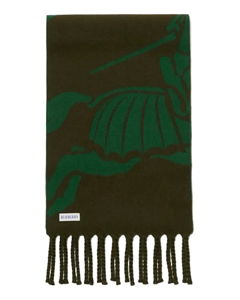 Burberry Reversible EKD Wool Scarf — Green Green