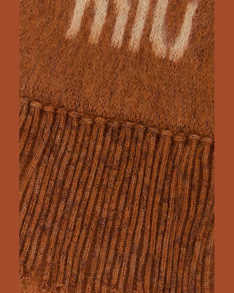 Miu Miu Women's Orange Mohair Blend Scarf Ruggine Exterior: Nylon Wool Sciarpe E Foulard Scarfs Orange