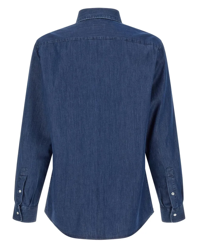 Brunello Cucinelli Indigo Denim Shirt — blue Indigo