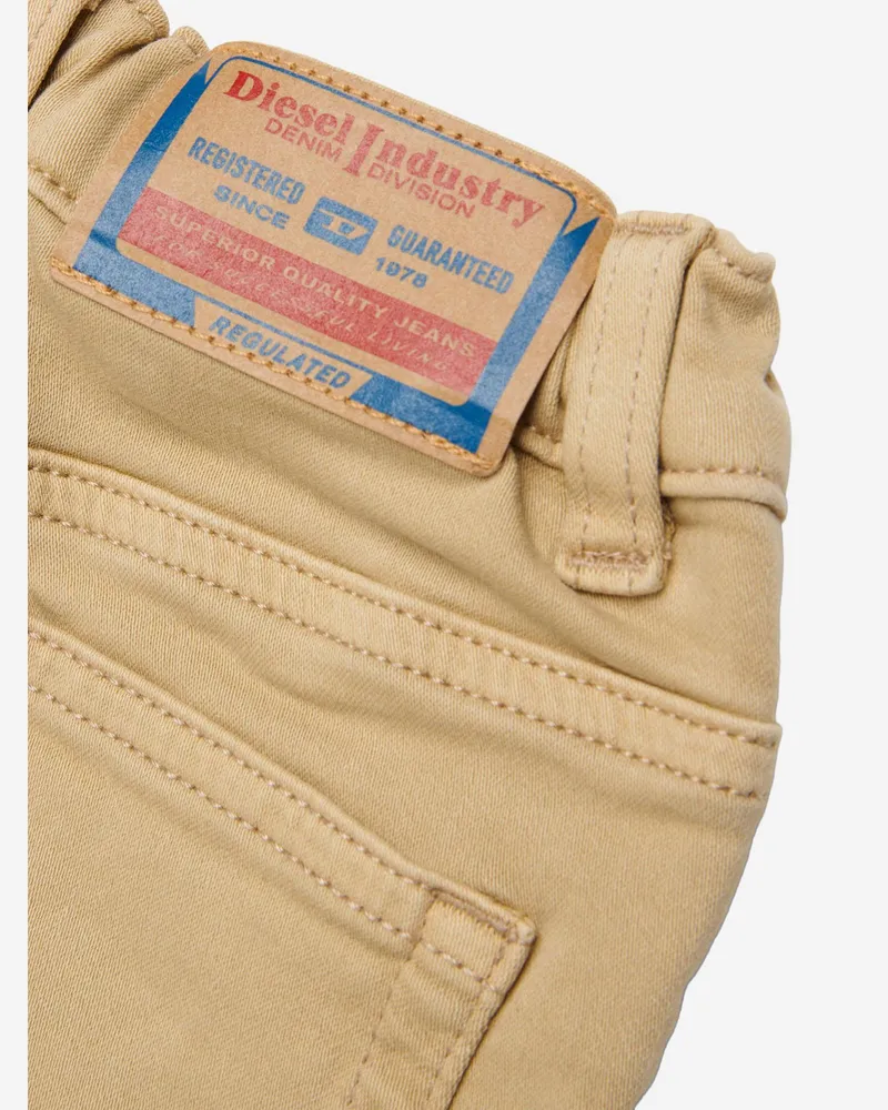 Diesel Boys' Short Jeans Stretch Cotton Beige Denim Beige