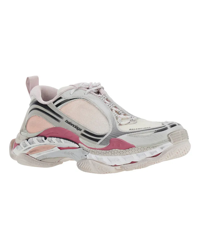 Balenciaga Women's Sneakers Triple S 2 Gradient Mesh White Polyurethane Trainers White
