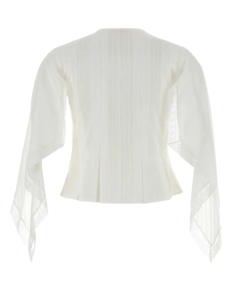 J.W.Anderson Draped Sleeve Top Blouse — White White