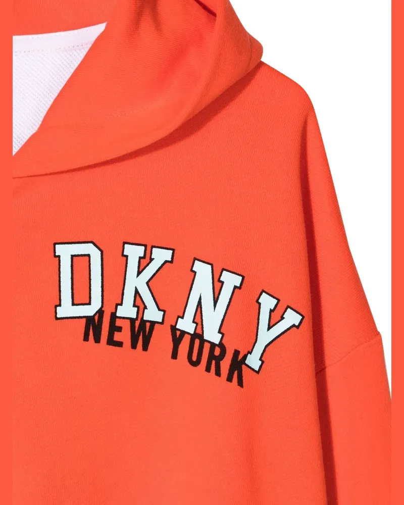 DKNY Cotton Hooded Hooded Cardigan — Pink Pink