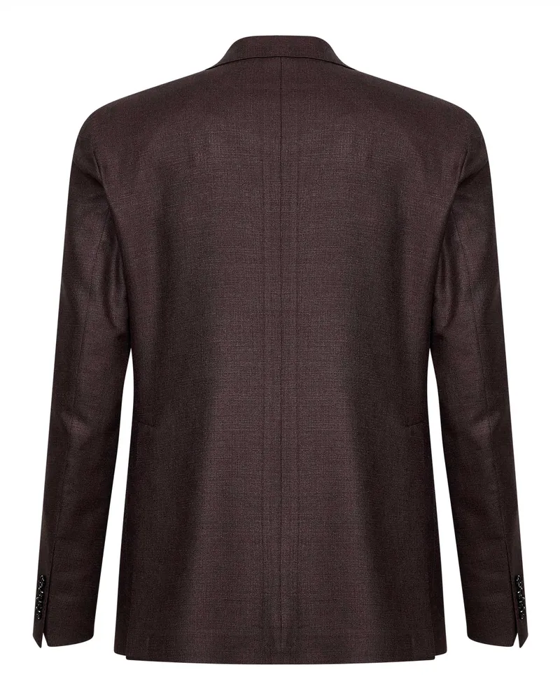 Tagliatore Men's Blazer Vesuvio Dark Brown Silk-Wool Jacket Brown