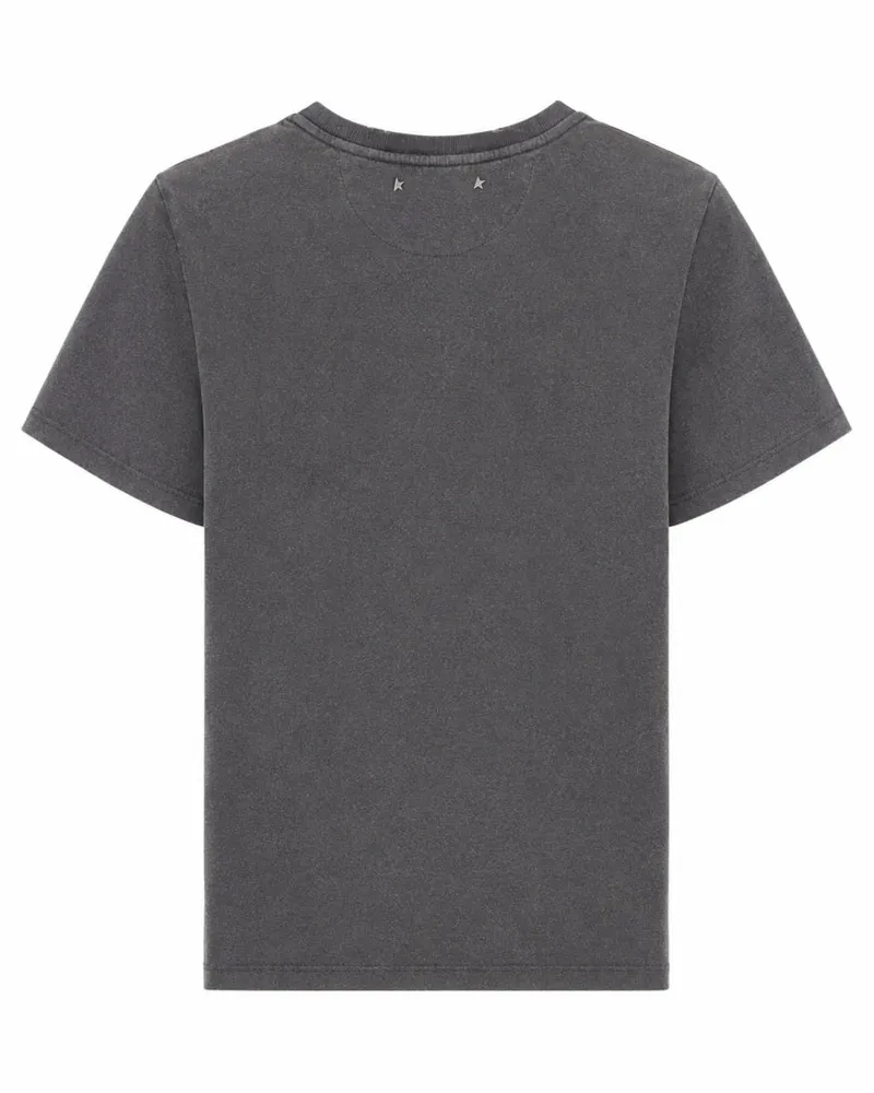 Golden Goose Logo-Print Cotton T-Shirt — Charcoal Charcoal