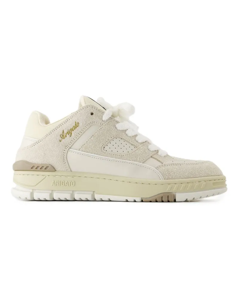 Axel Arigato Men's Area Lo Sneakers -  Leather Beige White Calfskin Shoes White