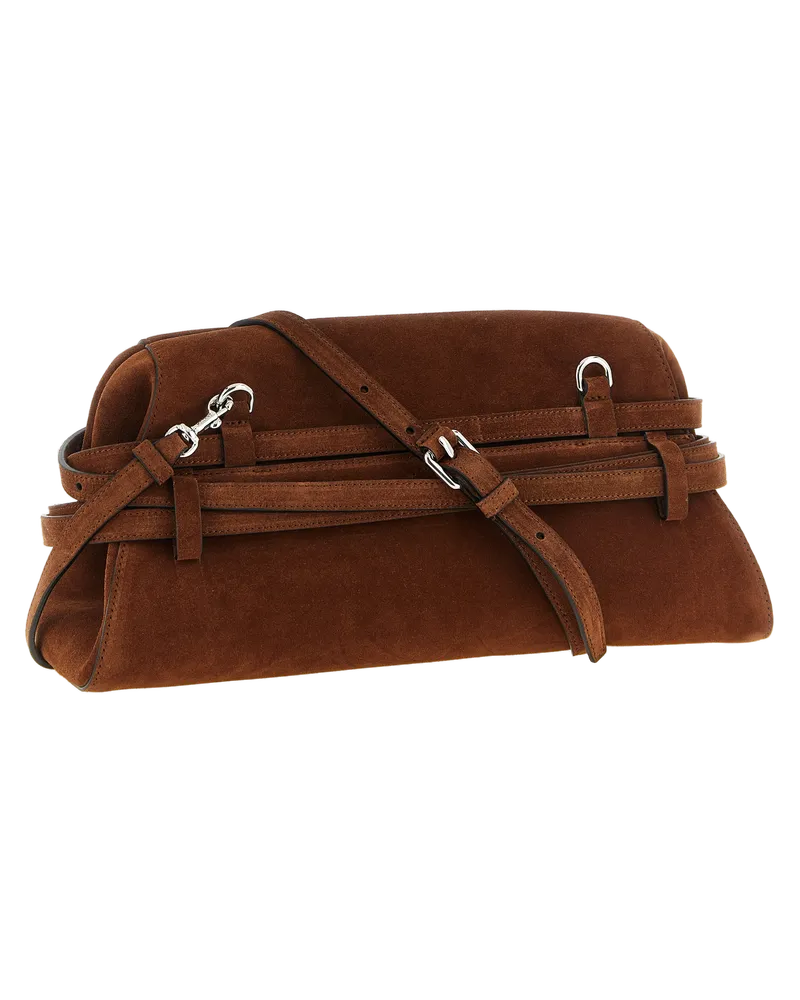 Moschino Women's Brown Calfskin Clutch Bag Brown