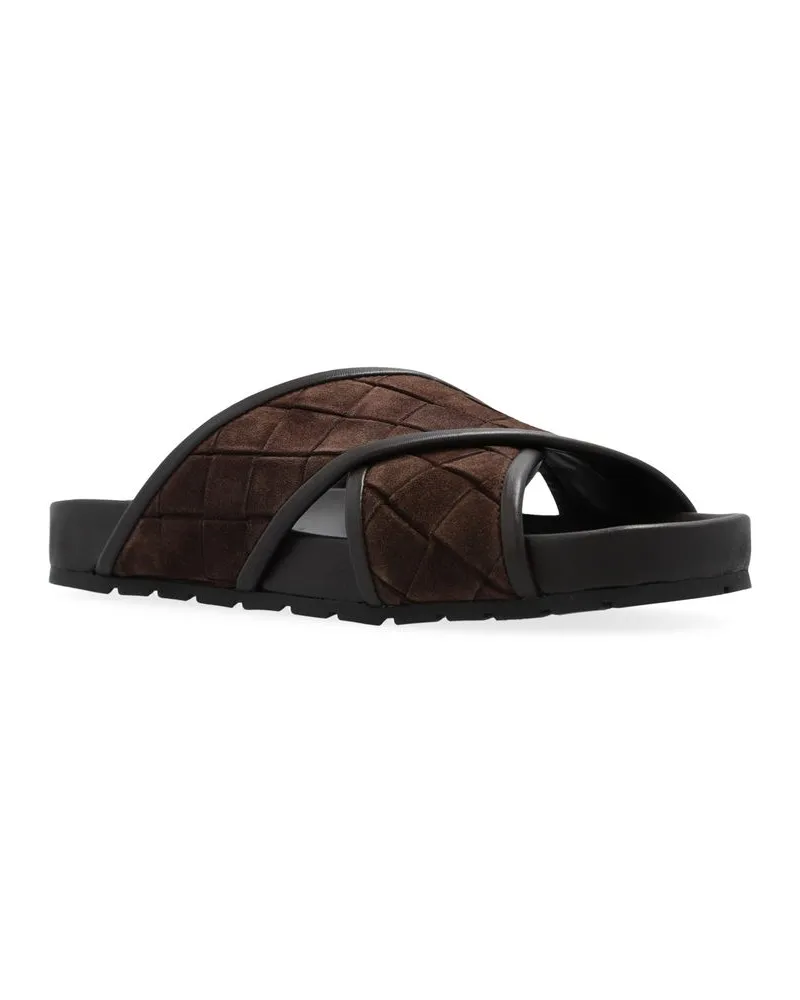 Bottega Veneta Men's Brown Lamb Leather Sandals Brown