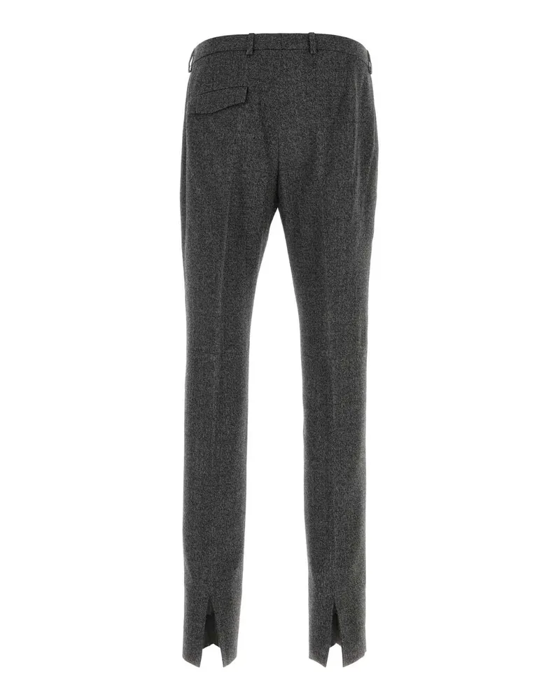 Gucci Men's Melange Charcoal Wool Pant Blackwhite Exterior: Pantaloni Gray