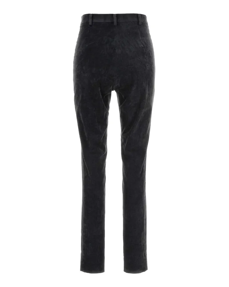 Gucci Women's Stretch Velvet Trousers Black Cotton Mix Black