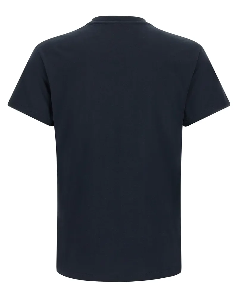 Fendi Embroidered Logo Cotton T-Shirt — Blue Blue